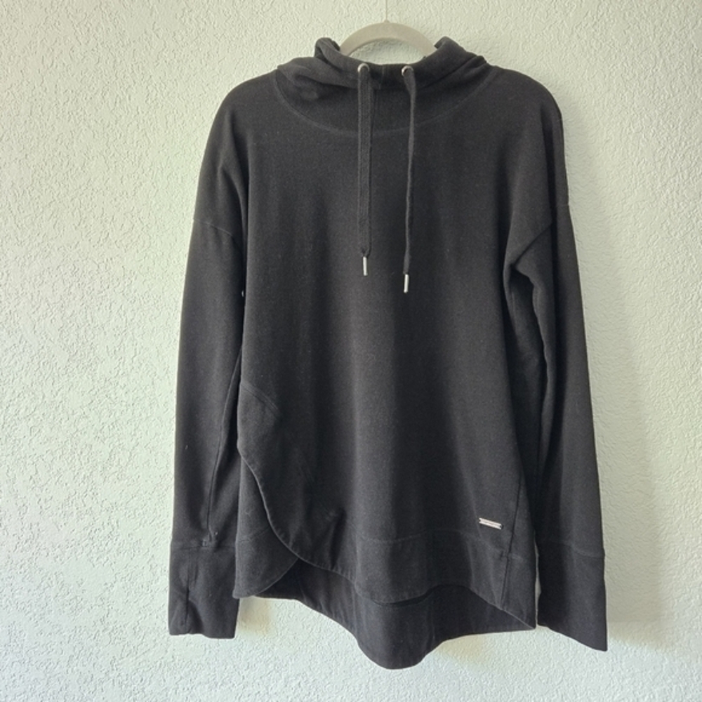 Sweaty Betty Black‎ Simhasana Funnel Neck Tulip Hem Hoodie Sweatshirt Size M